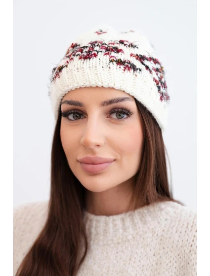 Dámská zimní vlněná čepice s ozdobnými krystalky K399 černá