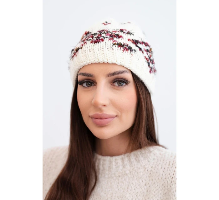 Dámská zimní vlněná čepice s ozdobnými krystalky K399 černá