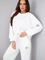 Dámska súprava maslová mikina + nohavice biela