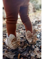 Dziewczęce Ocieplane Śniegowce Z Kokardkami Beżowe Meriva Dziewczęce Ocieplane Śniegowce Z Kokardkami Beżowe Meriva