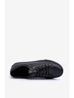Męskie Trampki Z Eko Skóry Czarne Big Star JJ174234