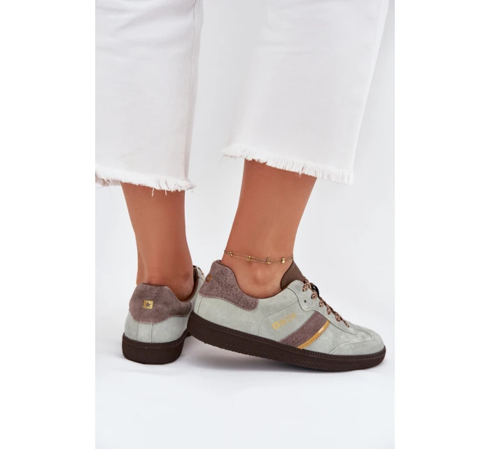 Zamszowe Niskie Sneakersy Damskie Big Star SS274678 HI-POLY SYSTEM Miętowe