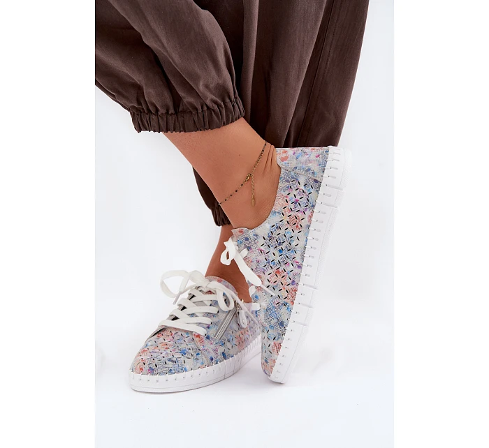 polobotky z přírodního semiše stříbrné model 22101181 - EVENTO