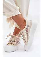 Lee Cooper LCW-26-44-4481 Dámske šnurovacie tenisky na platforme Beige Lee Cooper LCW-26-44-4481 Dámske šnurovacie tenisky na platforme Beige