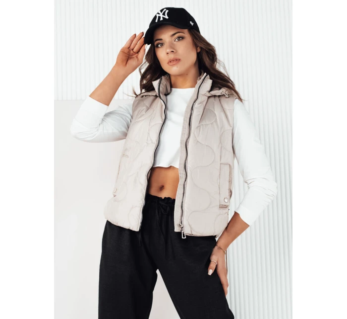 Dámska prešívaná vesta TREOS svetlo šedá FashionStreet TY4217