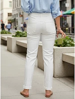 Dámske džínsy s vysokým pásom mom fit white FashionStreet uy2959