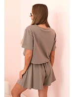 Dámska bavlnená súprava so širokými šortkami fango Dámska bavlnená súprava so širokými šortkami fango