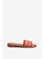 Dámské sandály na ploché podrážce oranžové model 21657417 - Boto Dámské sandály na ploché podrážce oranžové model 21657417 - Boto