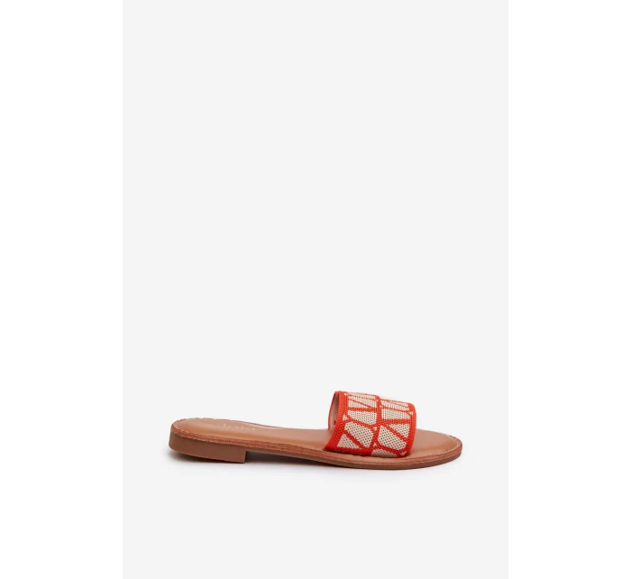 Dámské sandály na ploché podrážce oranžové model 21657417 - Boto Dámské sandály na ploché podrážce oranžové model 21657417 - Boto