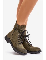 Wysokie Botki Workery Z Suwakami Zielone Maisa Wysokie Botki Workery Z Suwakami Zielone Maisa