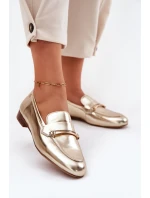 Skórzane Półbuty Mokasyny Damskie Maciejka K6809-25 Złote