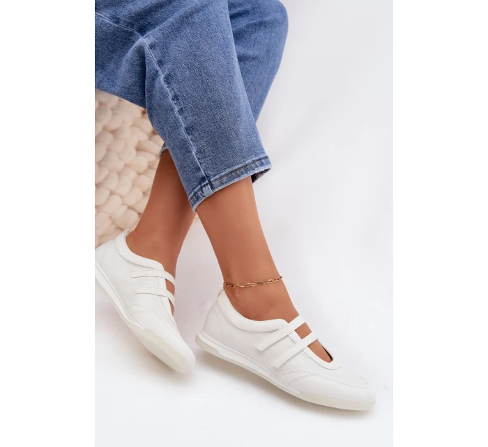 Sportovní dámské baleríny S Paskami Bílé Farvessa