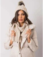 Set čepice a šály JK KMPL 7 model 15897687 béžová - FPrice Set čepice a šály JK KMPL 7 model 15897687 béžová - FPrice