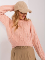 Broskyňový pletený sveter