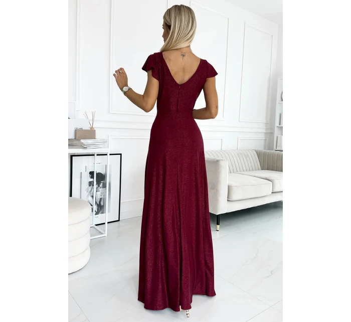 Dámske šaty 411-8 CRYSTAL burgundy - Numoco