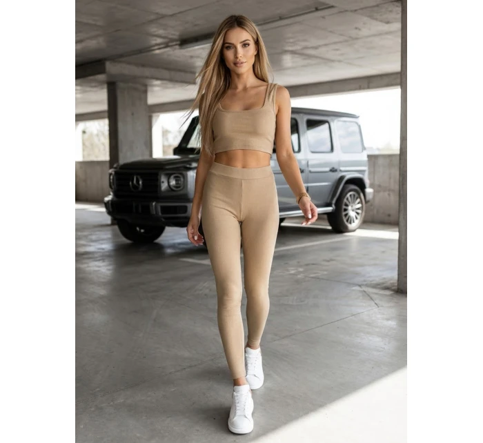 Dámska tepláková súprava 3 v 1 oversize MAYALAN beige FashionStreet AY0942