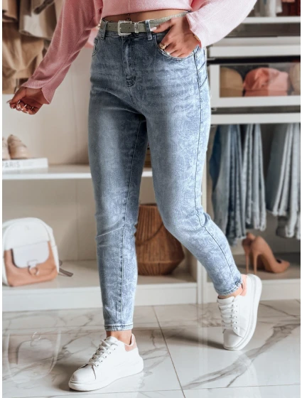 Dámské džínové kalhoty slim fit s páskem blue Dstreet model 21985248 - FashionStreet