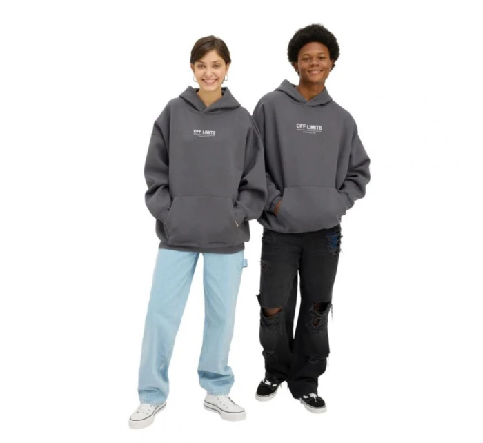 unisex mikina s kapucí šedá model 21467618