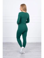 Súprava s riasením na blúzke zelenej farby