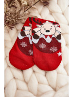 Dámske vianočné ponožky s červeným sobom