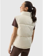 Dámská péřová vesta s výplní ze model 20437802 peří béžová - 4F Dámská péřová vesta s výplní ze model 20437802 peří béžová - 4F