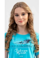 Dámská noční košile s krátkým rukávem model 17613386 - Vienetta Dámská noční košile s krátkým rukávem model 17613386 - Vienetta