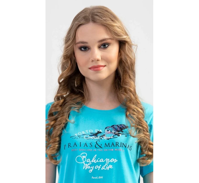 Dámská noční košile s krátkým rukávem model 17613386 - Vienetta Dámská noční košile s krátkým rukávem model 17613386 - Vienetta