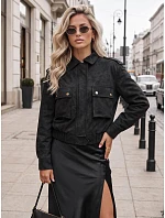 Dámska prechodná bunda z čierneho semišu FashionStreet TY5875 Dámska prechodná bunda z čierneho semišu FashionStreet TY5875