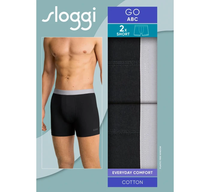 sloggi muži GO ABC 2.0 Short 2P - BLACK - SLOGGI BLACK - SLOGGI