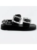 Černé dámské sandály se zirkony model 17360264 - Mix Feel