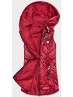 Červená dámska vesta s kapucňou (B0129-4)