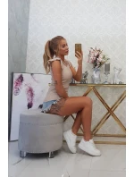 Blúzka s volánikmi béžová Blúzka s volánikmi béžová