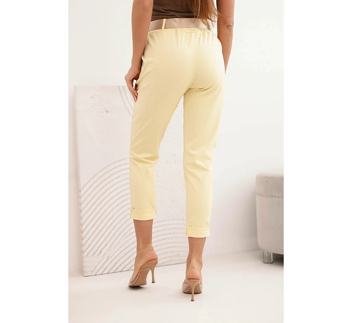 Kalhoty Punto s páskem žluté