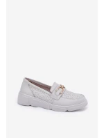 Dámské Kožené Mokasíny se Zlatým  model 21691946 - VINCEZA