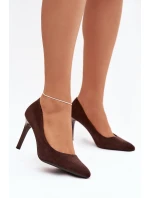 Eko semišové lodičky Sergio Leone 1336 čokoládové