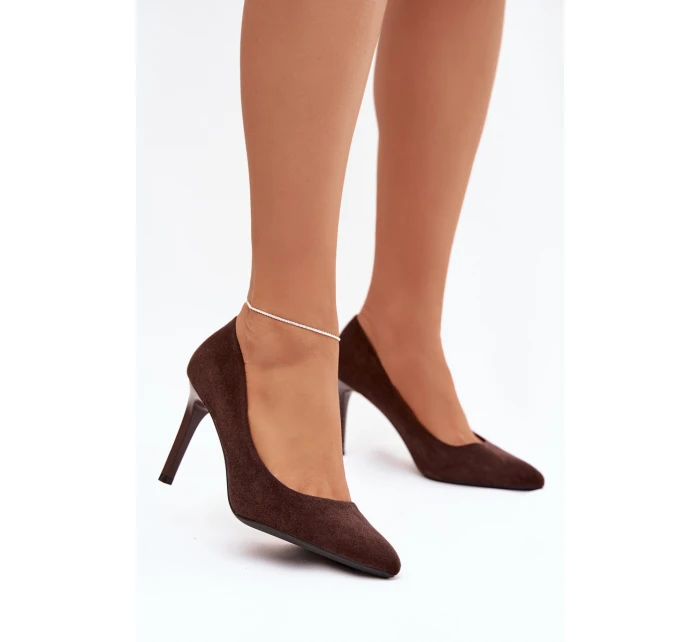 Eko semišové lodičky Sergio Leone 1336 čokoládové