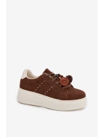Dámské tenisky na platformě s ozdobnými čokoládové model 21919538 - Boto