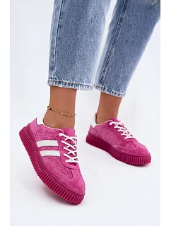 Dámske kožené semišové tenisky na platforme Fuchsia Artelle