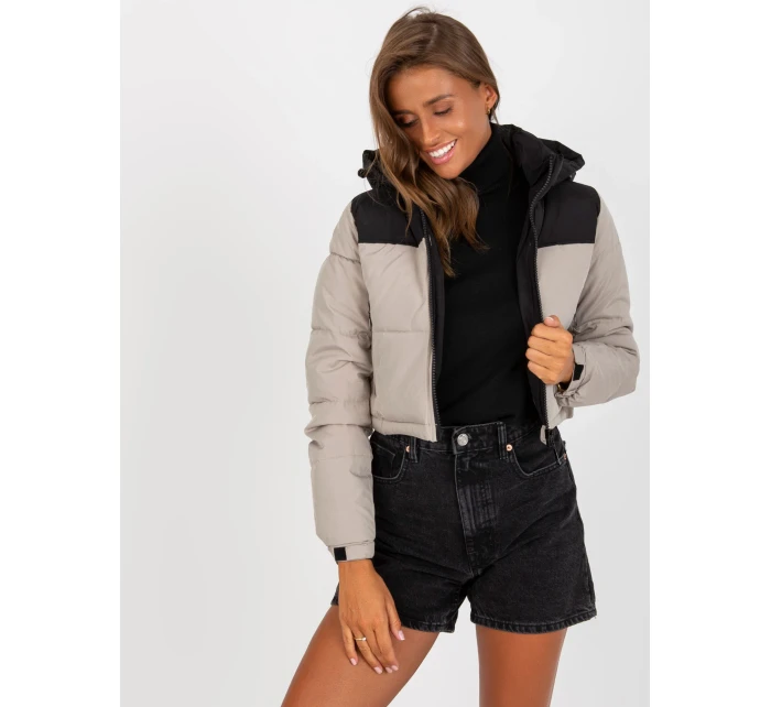 Dámska bunda NM KR D2 3825 77P čierna a béžová Dámska bunda NM KR D2 3825 77P čierna a béžová