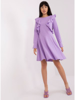 Svetlo fialové bavlnené šaty po kolená