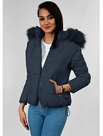 Dámska krátka zimná prešívaná bunda Dark Blue (7694) Dámska krátka zimná prešívaná bunda Dark Blue (7694)