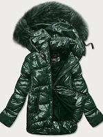 Dámska maľovaná prešívaná bunda Dark Green (7697)