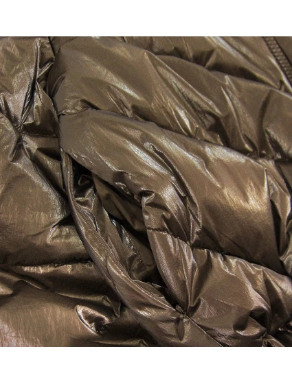 Krátká hnědá oversize bunda se širokými rukávy model 21242398 - Ann Gissy