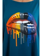 Oversize blúzka s potlačou dúhových pier marine Oversize blúzka s potlačou dúhových pier marine