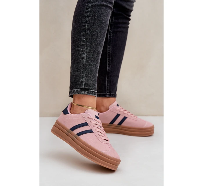 Dámské Tenisky Na Platformě Růžové model 21680443 - Boto Dámské Tenisky Na Platformě Růžové model 21680443 - Boto