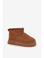 Dámské Sněhule Na Platformě Zateplené Kožíškem Camel model 21705239 - Boto