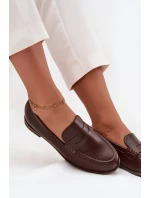 Mokasyny Loafersy Damskie Z Eko Skóry Czekoladowe Bessina Mokasyny Loafersy Damskie Z Eko Skóry Czekoladowe Bessina