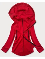 Červená mikina s asymetrickou spodní částí model 17059076 - J.STYLE Červená mikina s asymetrickou spodní částí model 17059076 - J.STYLE