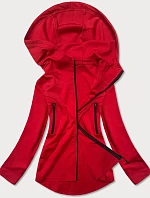 Červená mikina s asymetrickou spodnou časťou (HD153-05)