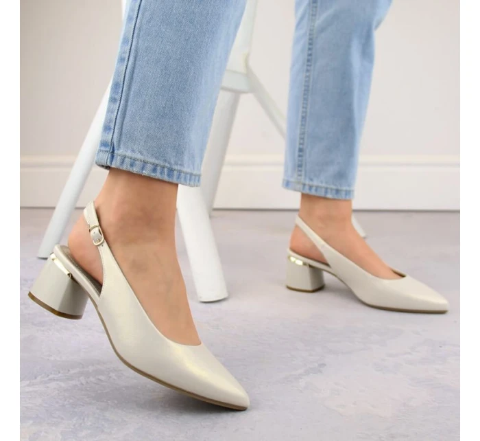 Sergio Leone W SK439B perlové elegantné plné sandále